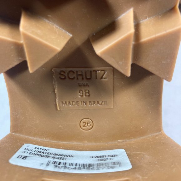 NWOT Schutz Xayane Waterproof Lace-Up Side-Zip Boots, Tan, Womens Sz. 9B - Picture 8 of 12
